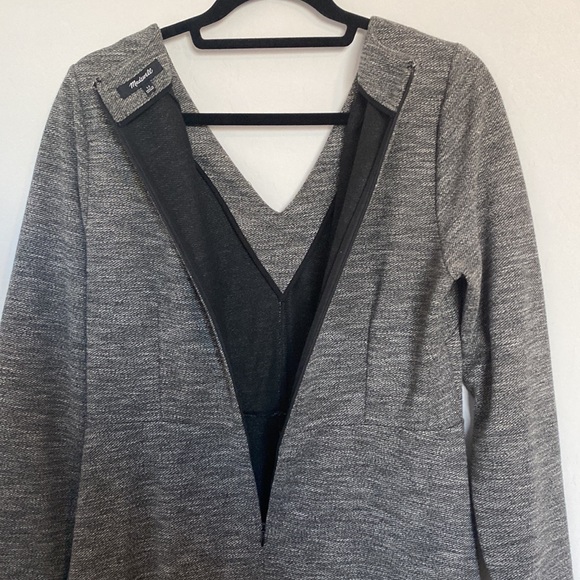 MADEWELL Bridgewalk Long Sleeve V-Neck Dress Gray Sz 12 Style F9143 - Picture 5 of 8